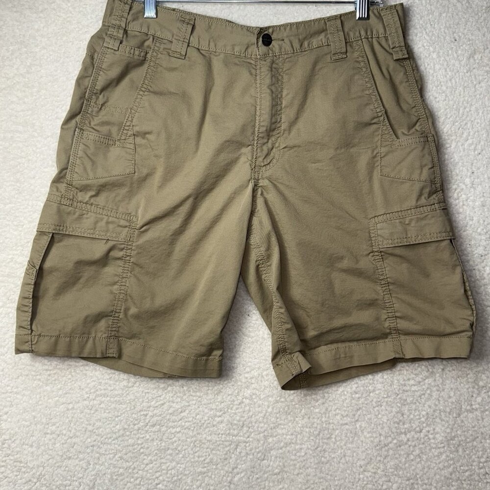 Carhartt Relaxed Fit Cargo Shorts Men’s Size 34×9 Khaki Cotton Blend 101563-253